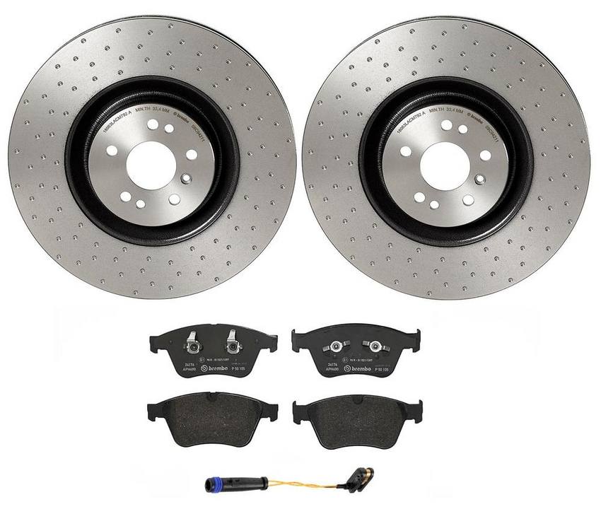 Mercedes Brakes Kit - Brembo Pads and Rotors Front (390mm) (Low-Met) 164421071264 - Brembo 2899088KIT